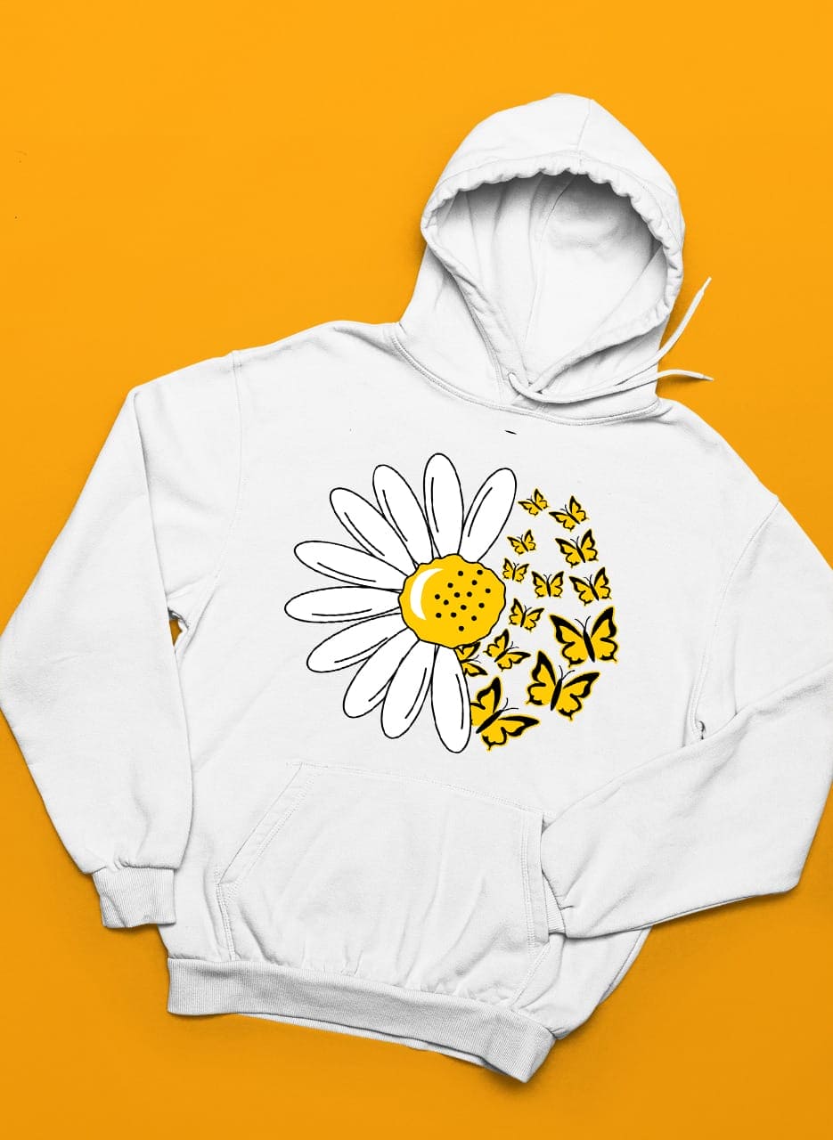 Sunflower And Butterfly Winter Warm Hoodies And Sweatshirts Sunflower And Butterfly Winter Warm Hoodies And Sweatshirts